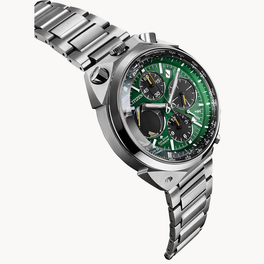 Đồng Hồ Citizen Promaster Tsuno Chrono Racer Nam Bạc Xanh Lá